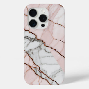 Blush Pink Marble with Copper Accents iPhone 15 Pro Case