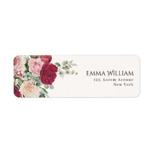 Blush Pink Marsala Floral Mariage Adresse de retou