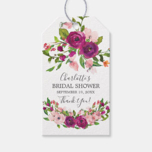Blush Pink Marsala FloralBridal Shower Favour Gift Tags