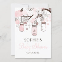 Blush Pink Mason Jars and Flowers Baby Shower