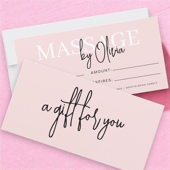 Blush Pink Massage Spa Logo Gift Certificates (Creator Uploaded)
