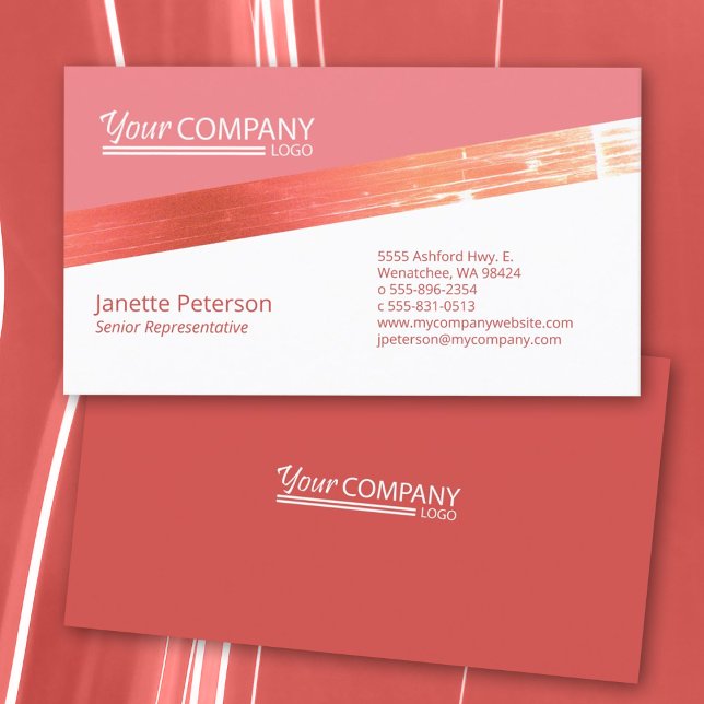Blush Pink, Mauve Business Card (unique mauve, blush, red, peach stylish business cards template, professional)