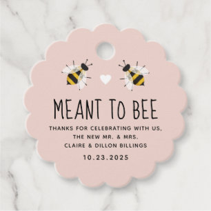 Blush Pink Meant to Bee Honey Wedding Favour Tag