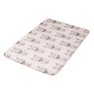 Blush Pink Meow Cat Bath Mat