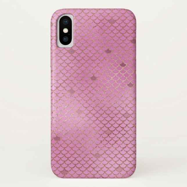 Blush Pink Mermaid Scales Pattern Case-Mate iPhone Case (Back)
