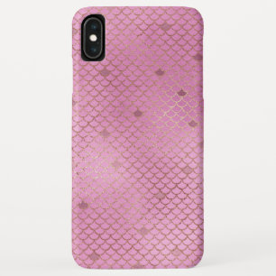 Blush Pink Mermaid Scales Pattern iPhone XS Max Case
