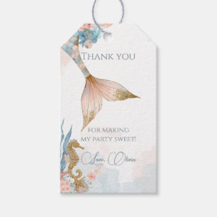 Blush Pink Mermaid Tail Baby Shower Gift Tags