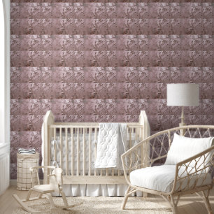 Blush Pink Metallic Plaster Tiles Wallpaper