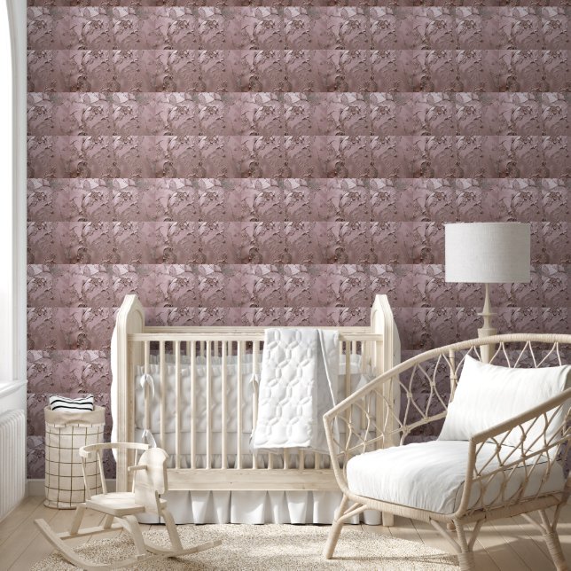 Blush Pink Metallic Plaster Tiles Wallpaper (Kids)