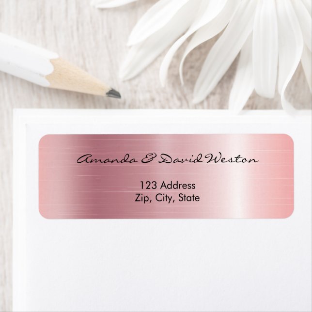 Blush pink metallic return address (Insitu)