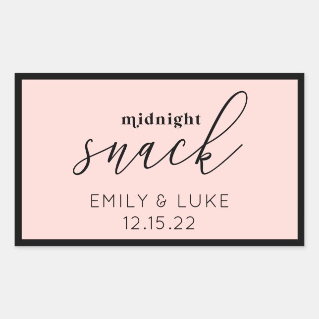 Blush Pink Midnight Snack Custom Wedding  Square S Sticker (Front)