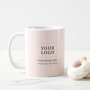 Blush Pink   Minimal Business Logo Promotional Coffee Mug