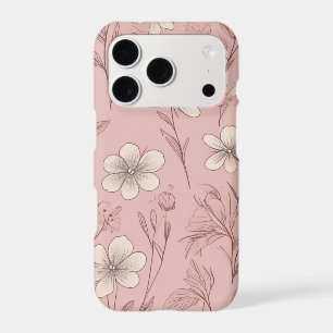Blush Pink Minimal Floral Pattern Apple