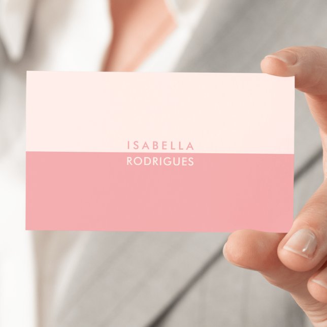 Blush Pink Minimal Modern QR Code Business Card (Front side of card shown in 3.5 x 2.0 inch, add your title, details and QR Code on the backside.)