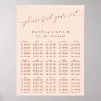 Blush Pink Minimal Wedding Seating Chart