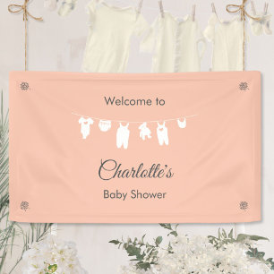 Blush Pink Minimalist Baby Girl Shower Banner