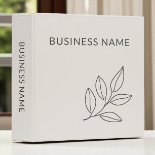 Blush Pink Minimalist Botanical Small Business Binder