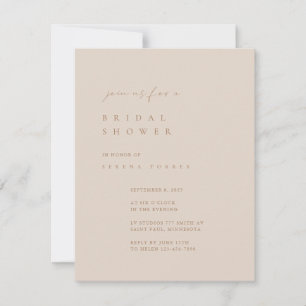 Blush Pink Minimalist Bridal Shower Invitation