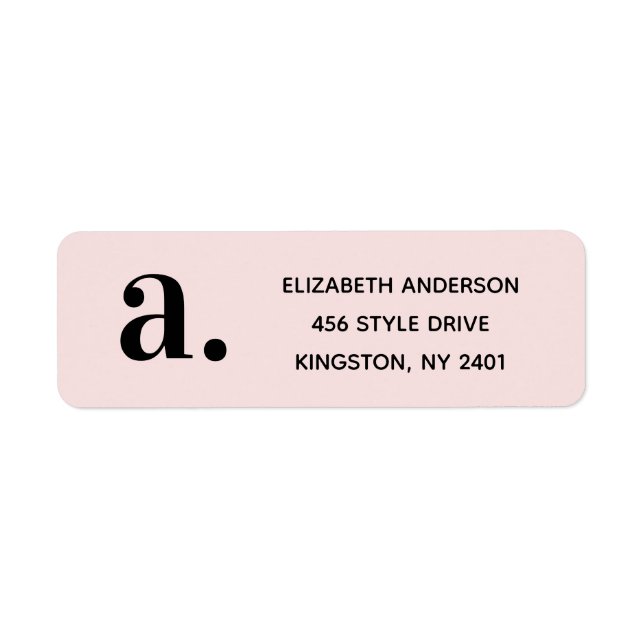 Blush Pink Minimalist Girly return address (Front)
