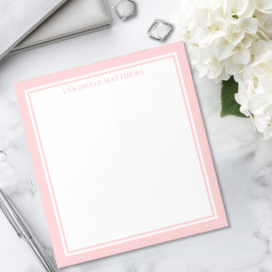 Blush Pink Minimalist Monogram Notepad