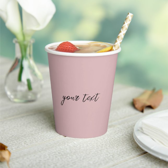 Blush Pink Minimalist Script Text Funny Paper Cups (Insitu)