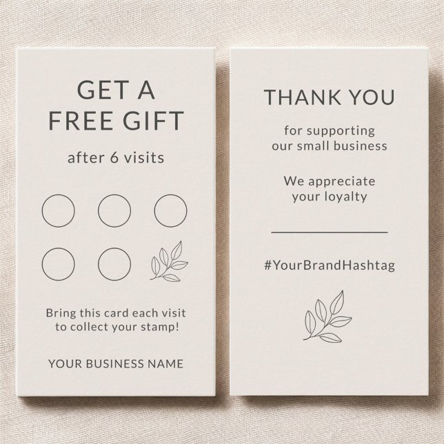 Blush Pink Minimalist Small Business Loyalty Card (Creator Uploaded)