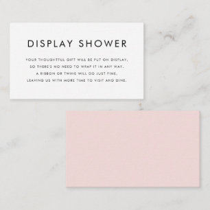 Blush Pink Minimalist Typography Display Shower Enclosure Card