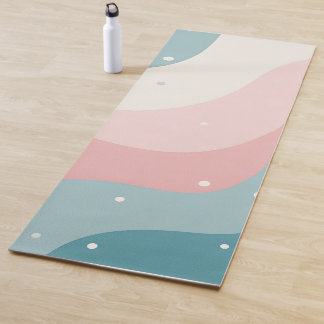 Blush Pink Mint Abstract Modern Collection Yoga Mat