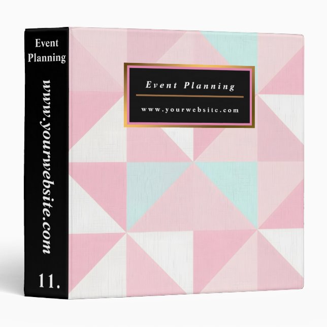 Blush Pink Mint Abstract Popular Collection Binder (Front/Spine)