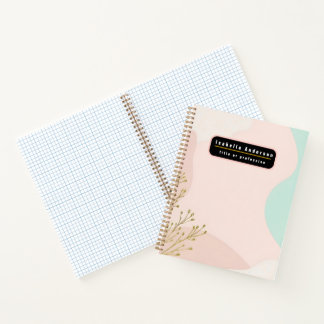 Blush Pink Mint Abstract Trendy Collection Notebook