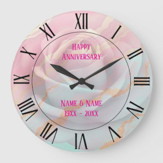 Blush Pink Mint Gold Luxury Popular Collection Large Clock