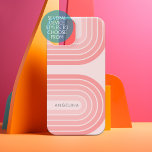 Blush Pink Mod Retro Striped Pattern Custom Name Samsung Galaxy Case<br><div class="desc">70s Inspired Retro Stripes - A funky pattern with bold stripes and a monogram of your first or last name. If your art still needs to be adjusted, click on the Customize This button. This will take you to a design area where you can move things around and even change...</div>