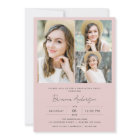 Blush Pink Modern 2 Photo Graduation Party