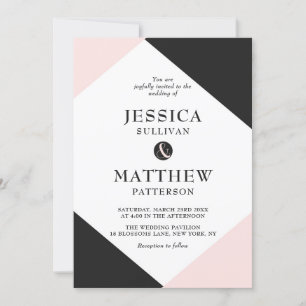 Blush Pink Modern Accents Wedding Invitation