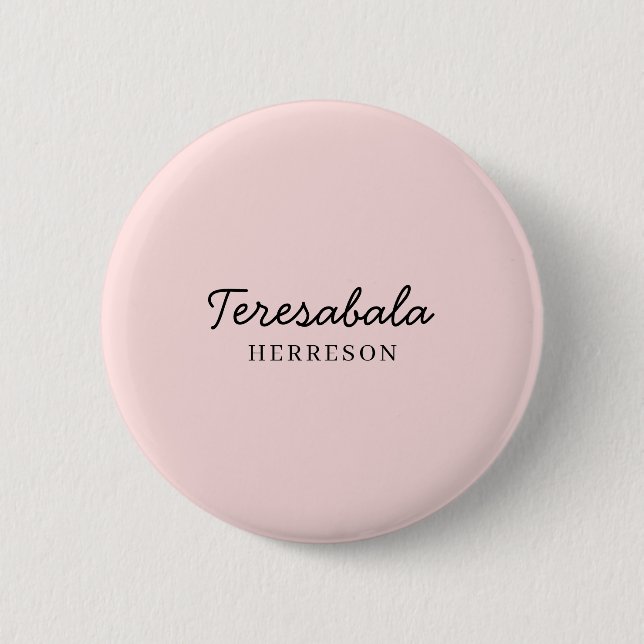 Blush Pink Modern Bridesmaid Script Design 2 Inch Round Button (Front)