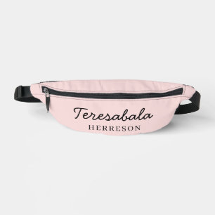 Blush Pink Modern Bridesmaid Script Design Fanny Pack