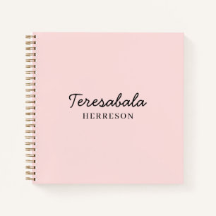 Blush Pink Modern Bridesmaid Script Design Notebook