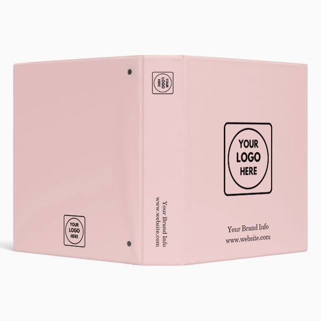 Blush Pink Modern | Custom Business Logo Design Binder (Background)