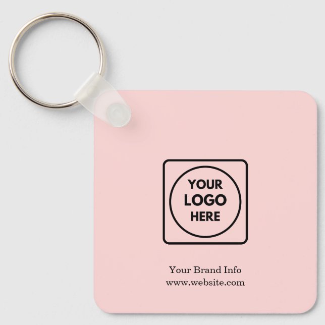 Blush Pink Modern | Custom Business Logo Design Keychain (Front)