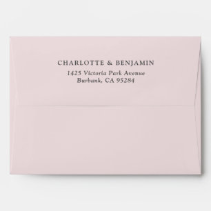 Blush Pink Modern Custom Wedding 5.25x7.25 Envelope