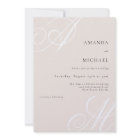 Blush Pink Modern Elegant Minimal Monogram Wedding