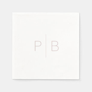 Blush Pink Modern Elegant Monogram Wedding Napkins