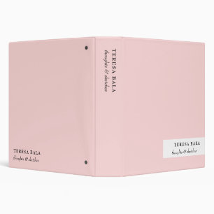 Blush Pink Modern Feminine Minimalist Design Binder