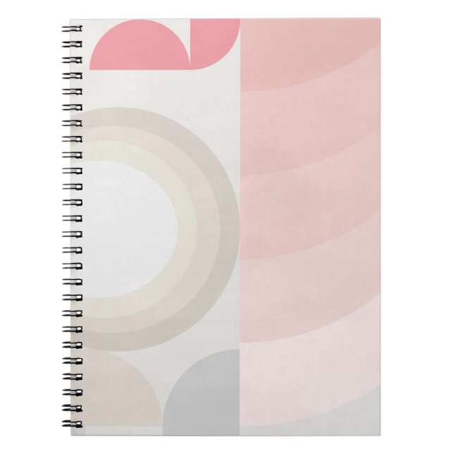 Blush Pink Modern Geometric Pattern Notebook (Front)