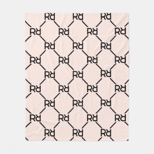 Blush Pink Modern Luxury Girly Monogram Initial Fleece Blanket