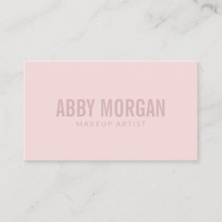 Blush Pink Modern Makeup Business Card