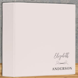 Blush Pink Modern Minimalist Binder