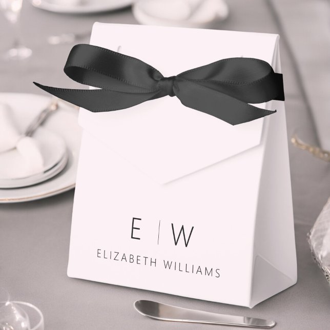 Blush Pink Modern Minimalist Monogram Name Favor Box (Creator Uploaded)