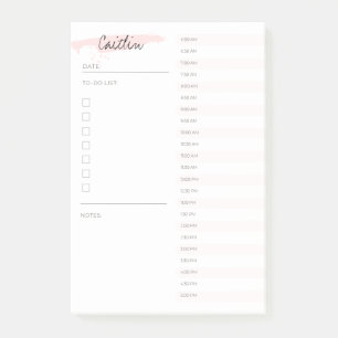 Blush Pink Modern Minimalist To Do List Name Post- Post-it Notes