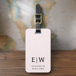 Blush Pink Modern Monogram Minimalist Luggage Tag<br><div class="desc">Elevate your travel experience with our Classic Elegant Modern Minimalist Monogram Luggage Tag. This meticulously designed accessory seamlessly combines timeless elegance with contemporary minimalism, ensuring your luggage stands out with sophistication. Crafted with precision and attention to detail, this luggage tag is more than just a practical item; it's a personalized...</div>